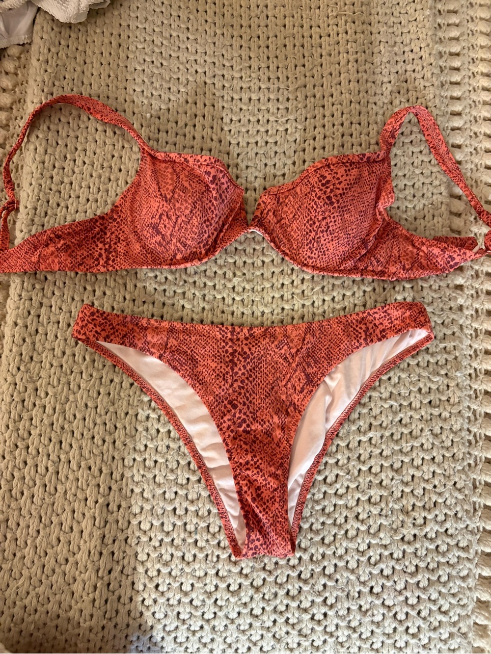Shade & Shore Snake-Print Underwire Bikini Set